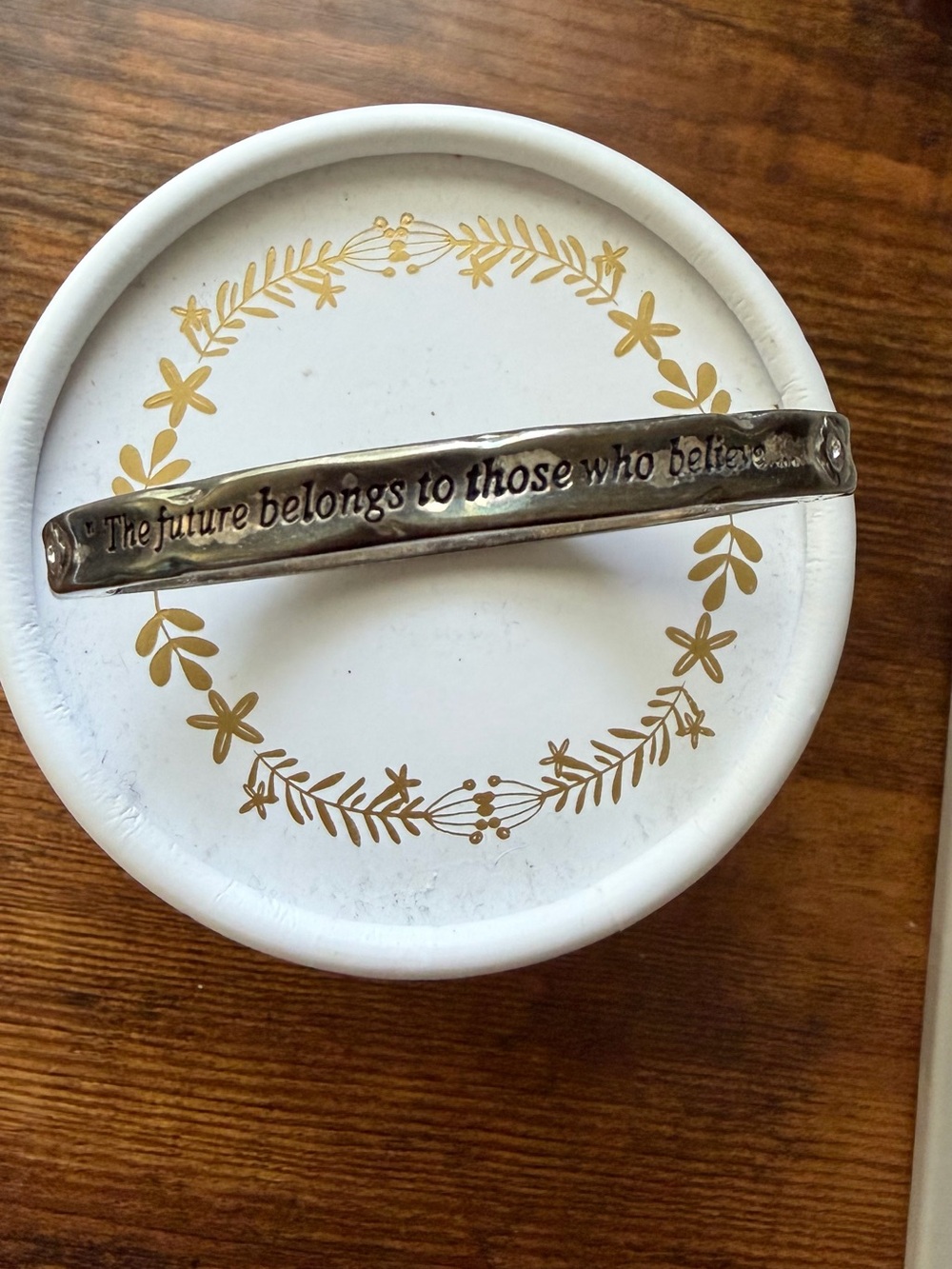 Brighton Silver-Tone Engraved Inspirational Cuff Bracelet